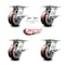 Service Caster 5 Inch Polyurethane Caster Set with Roller Bearing 4 Brake and 2 Swivel Lock SCC SCC-35S520-PPUR-SLB-BSL-2-SLB-2 - alternate 5